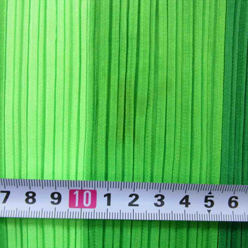 PLEATS PLEASE プリーツプリーズ イッセイミヤケ PP02-JH301 プリーツ加工 チェック ノースリーブ ロング ワンピース グリーン系 3【中古】