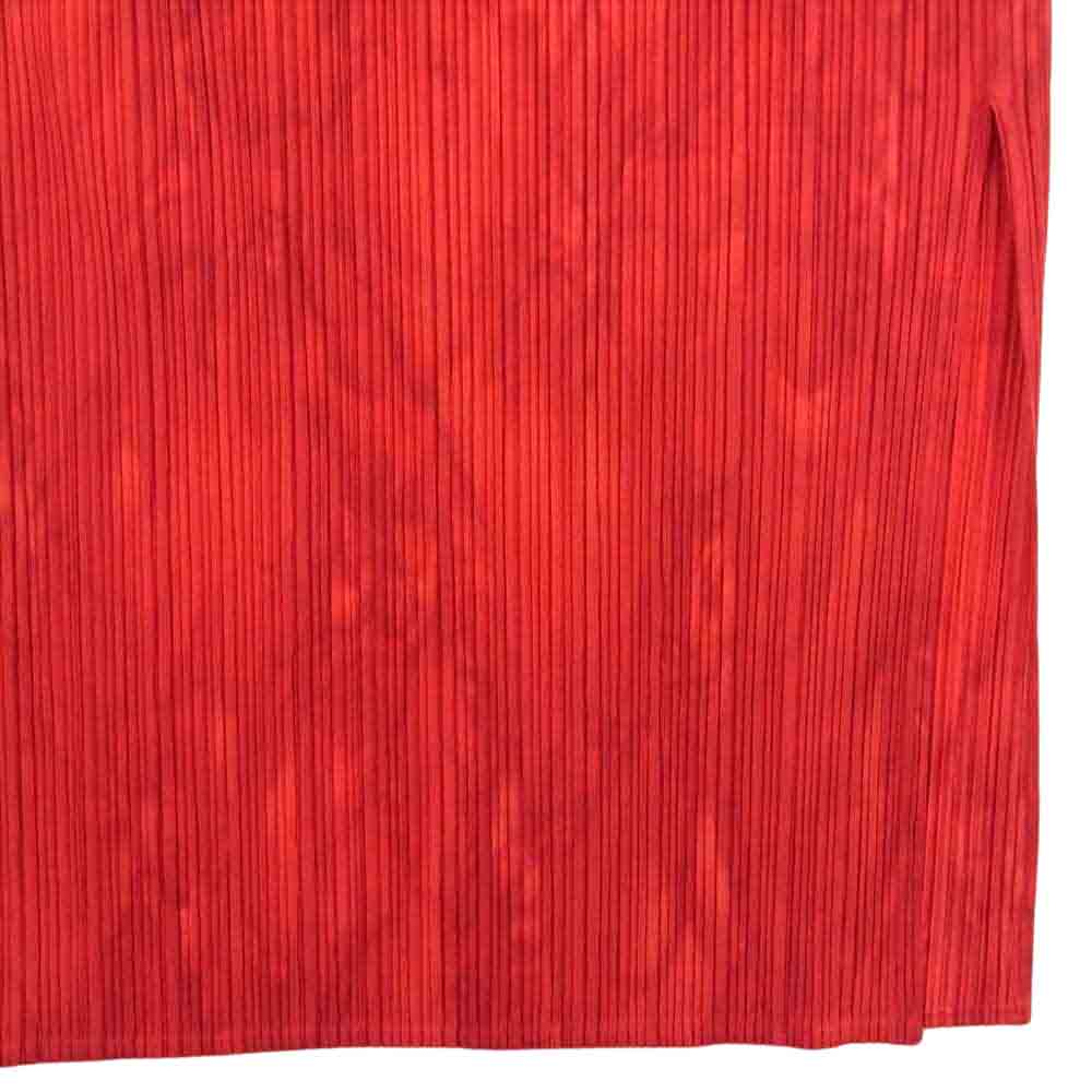 PLEATS PLEASE プリーツプリーズ イッセイミヤケ PP63-JH116 プリーツ加工 タイダイ染め サイドスリット ノースリーブ ワンピース レッド系 2【中古】