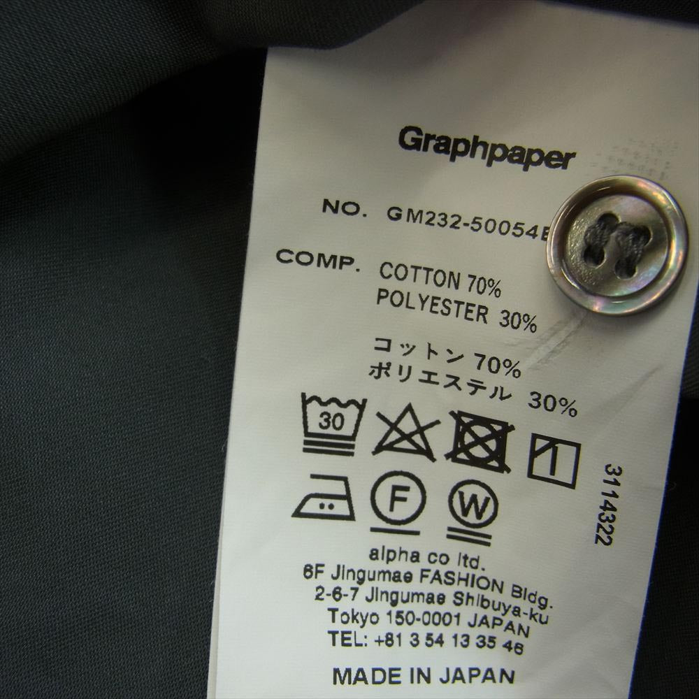 GRAPHPAPER グラフペーパー GM232-50054B Solotex Twill S/S Oversized Box Shirt ソロテックス ストレッチ タイプライター 半袖 シャツ グレー系 F【中古】