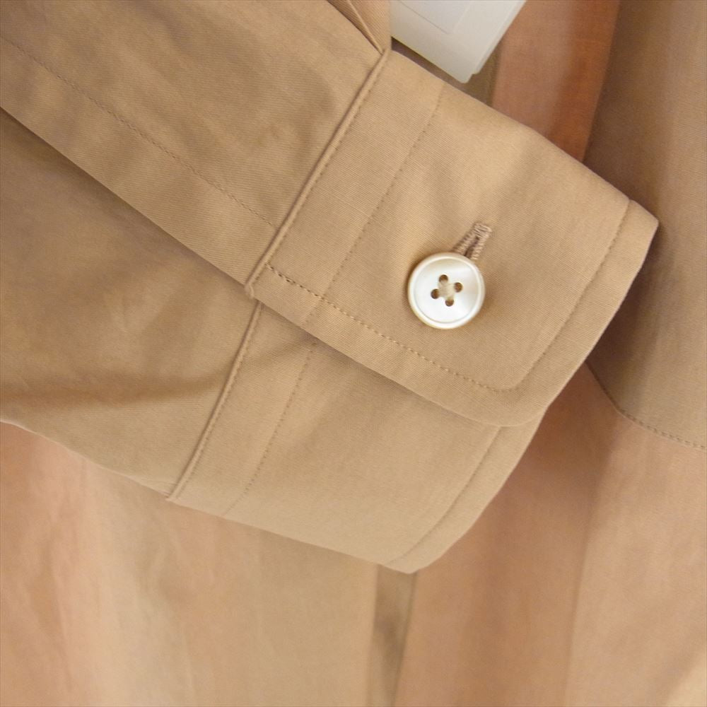 AURALEE オーラリー 23AW A23AS02TN WASHED FINX TWILL BIG SHIRT ウォッシュドフィンクス ツイル ビッグ 長袖 シャツ ライトブラウン系 4【極上美品】【中古】