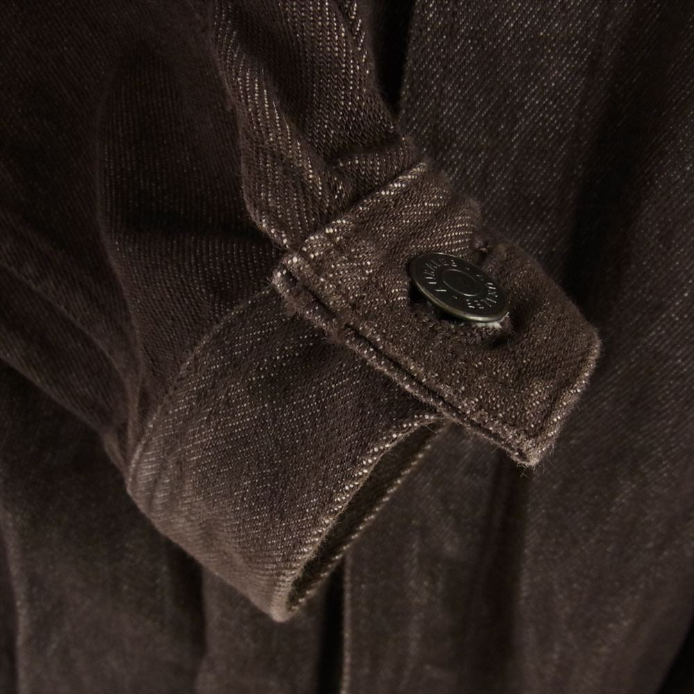AURALEE オーラリー 21AW A21AB03DM WASHED HARD TWIST DENIM ハードツイル デニム ジャケット ダークブラウン系 4【美品】【中古】
