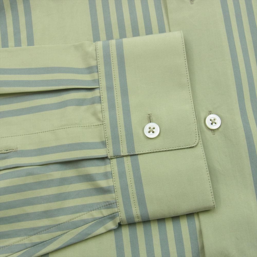 JIL SANDER ジルサンダー 19AW HS JM KW 0023 オーバーサイズ コットン レギュラーカラー ストライプ シャツ モスグリーン系 41【中古】