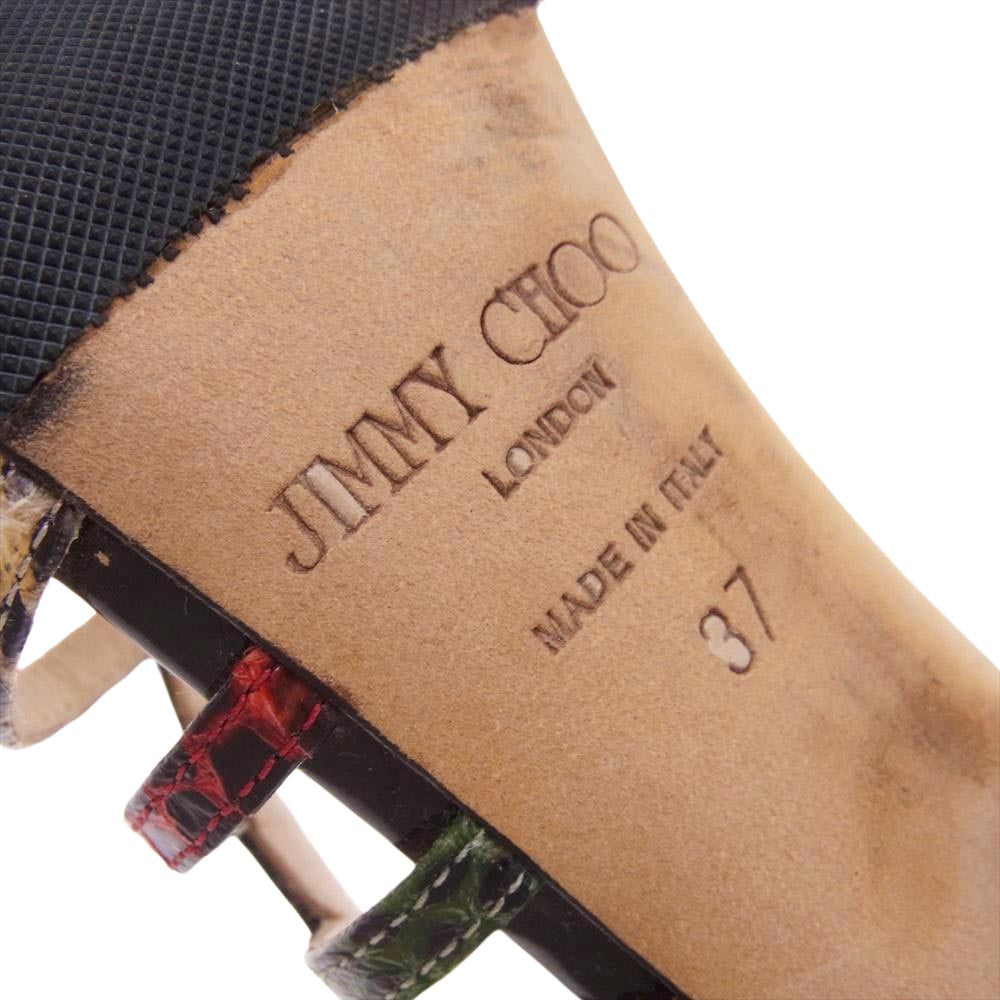 JIMMY CHOO ジミーチュウ バックストラップ ピンヒールサンダル ブラック系 37インチ【中古】