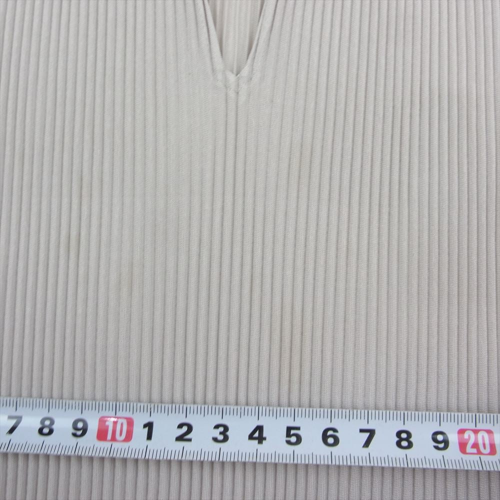 PLEATS PLEASE プリーツプリーズ イッセイミヤケ PP21-FT265 プリーツ加工 Vネック ボトルネック フレンチスリーブ カットソー グレー系 3【中古】
