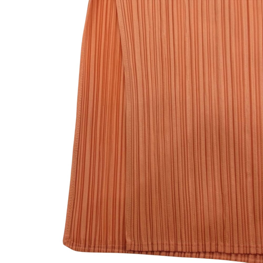 PLEATS PLEASE プリーツプリーズ イッセイミヤケ PP61-JH216 プリーツ加工 ノースリーブ サイドスリット ロング ワンピース オレンジ系 4【中古】