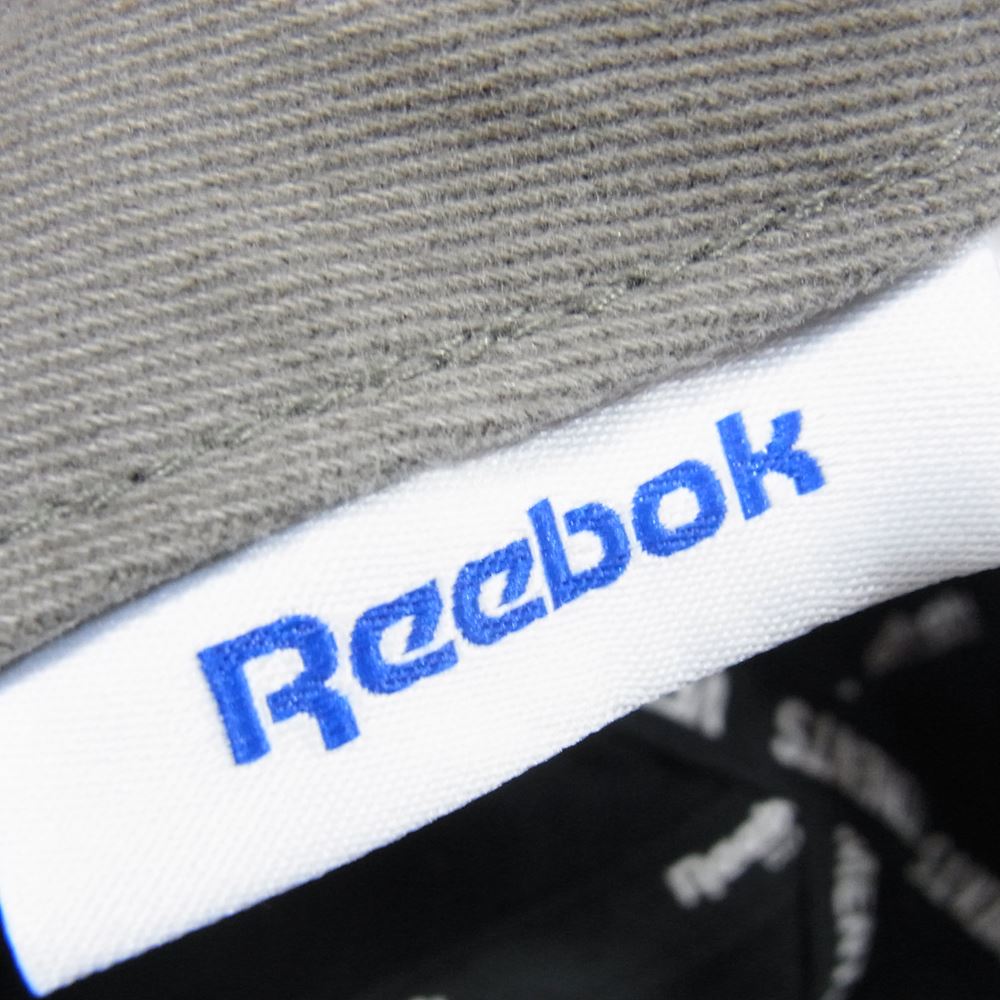 VETEMENTS ヴェトモン 18AW Reebok Baseball Cap ファイヤーパターン アメリカ ロゴ 刺繍 リーボック ベースボールキャップ 帽子 グレー系【中古】