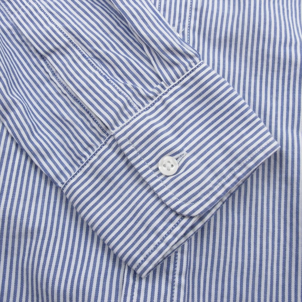 フランクアンドアイリーン コットン ストライプ 長袖 シャツ ホワイト系 ネイビー系 XS【中古】