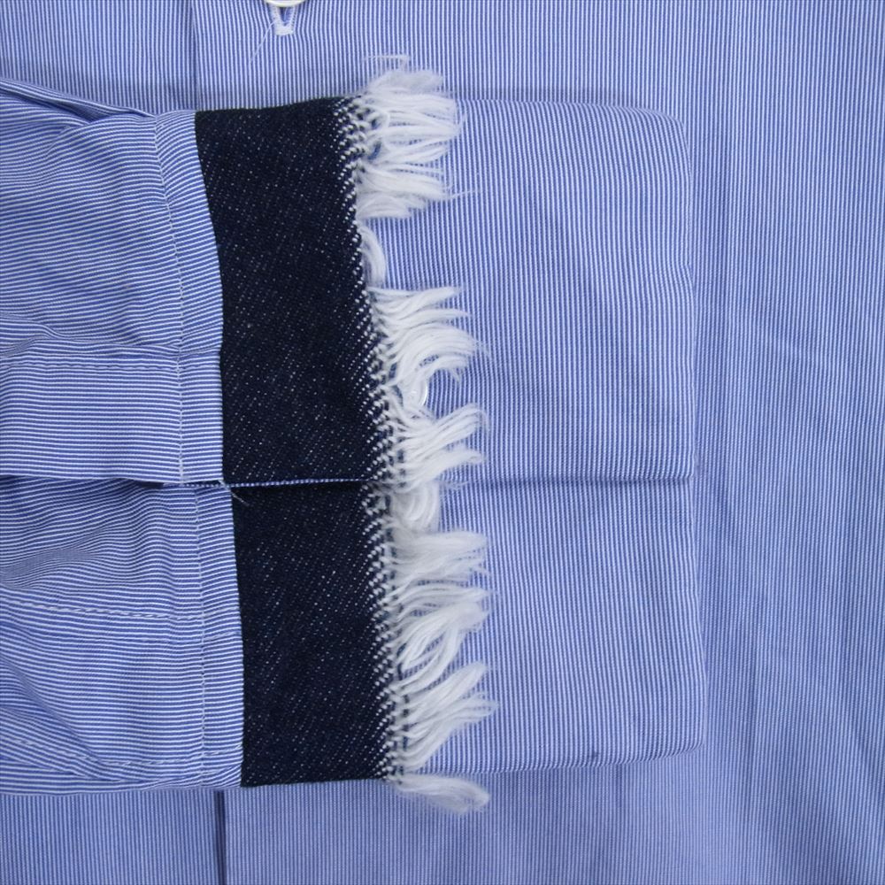 チノ 19AW 19WST303 Fringe Cuff & York Shirt フリンジ カフ 長袖 ヨーク シャツ ブルー系 46【中古】