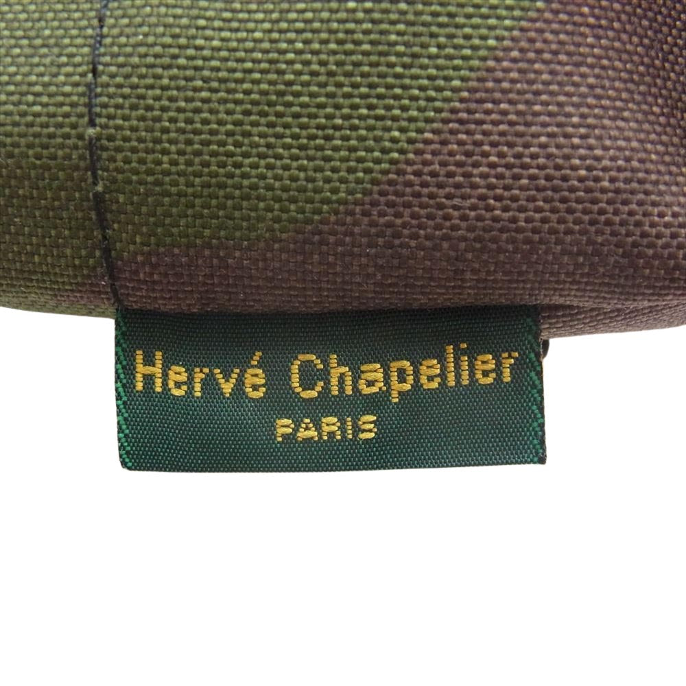 Herve Chapelier エルベ・シャプリエ 1927W カモフラージュ ナイロン舟型 ショルダーバッグ XS カーキ系【中古】