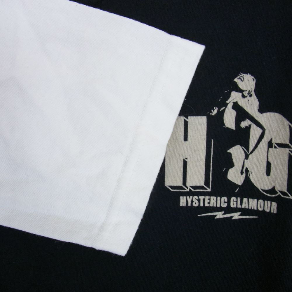HYSTERIC GLAMOUR ヒステリックグラマー 23SS 02231CL02 HG CIRCLE LIGHTNING ヘンリーネック 七分袖 Tシャツ ブラック系 M【中古】