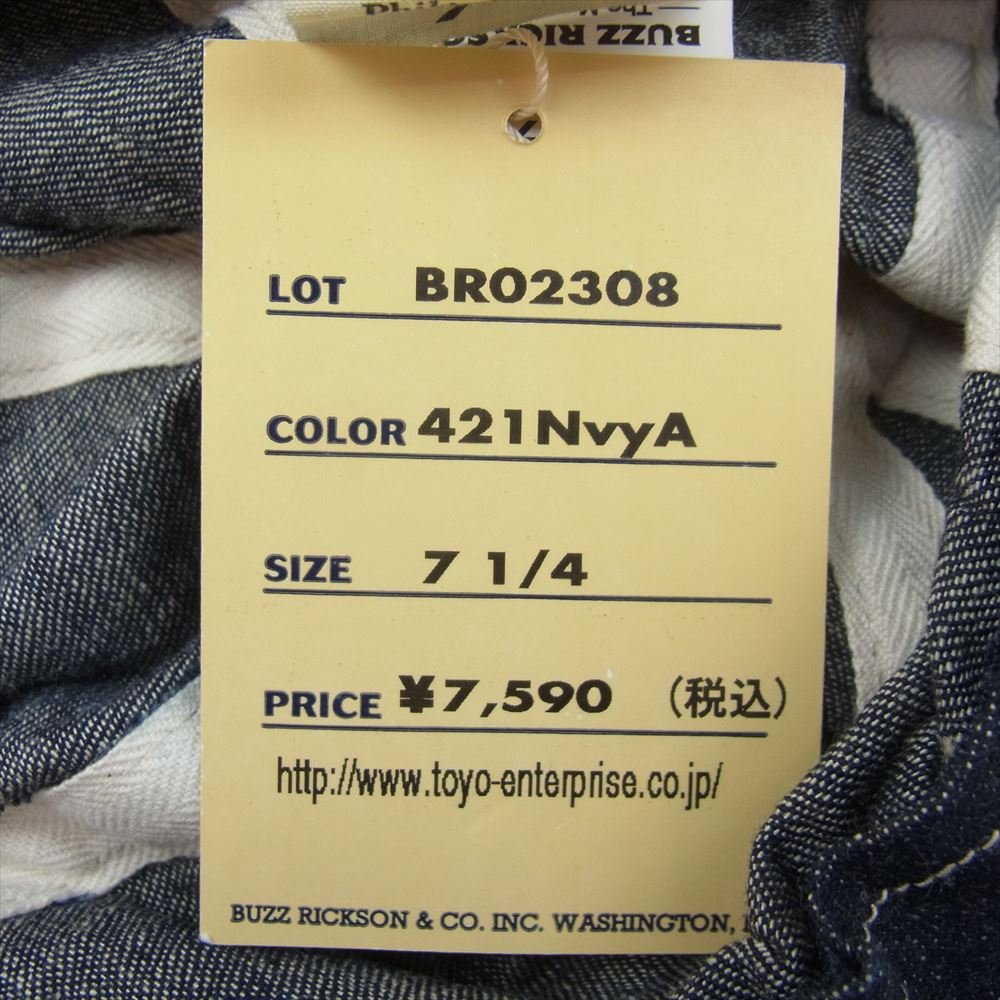 Buzz Rickson's バズリクソンズ BR02308 ARMY CAP WORKING DENIM アーミー デニム ミリタリー キャップ タグ付属 インディゴブルー系 7 1/4【極上美品】【中古】