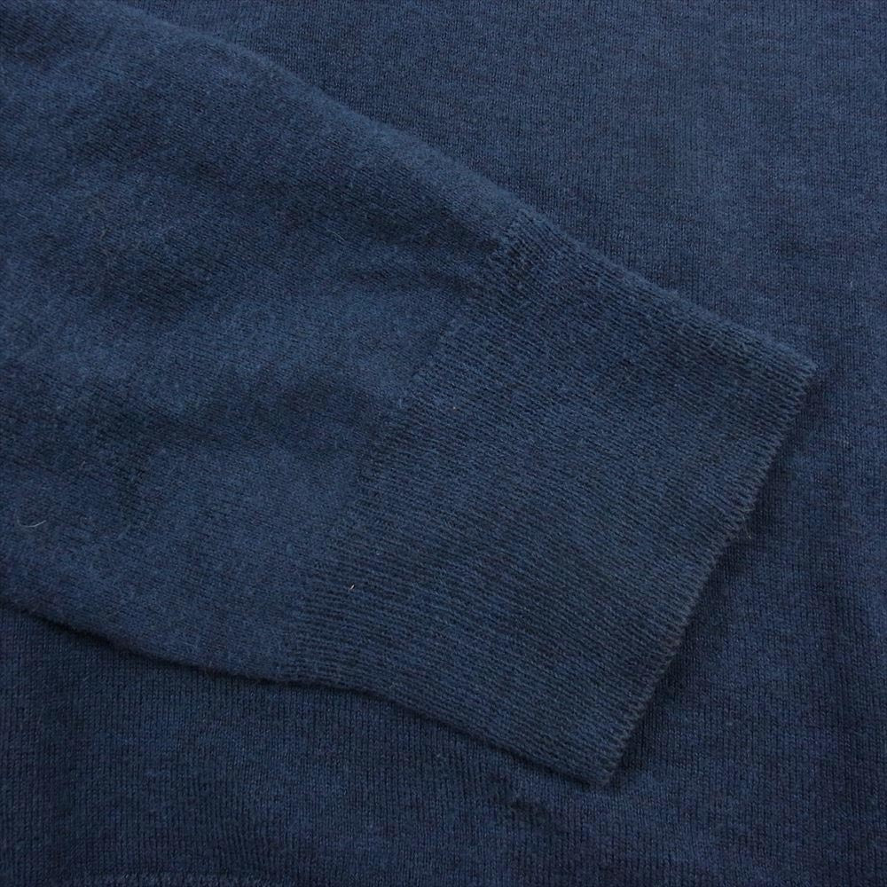 MAISON MARGIELA メゾンマルジェラ 15AW S50HA0589 14ライン エルボーパッチ Vネック ニット セーター ネイビー系 S【中古】