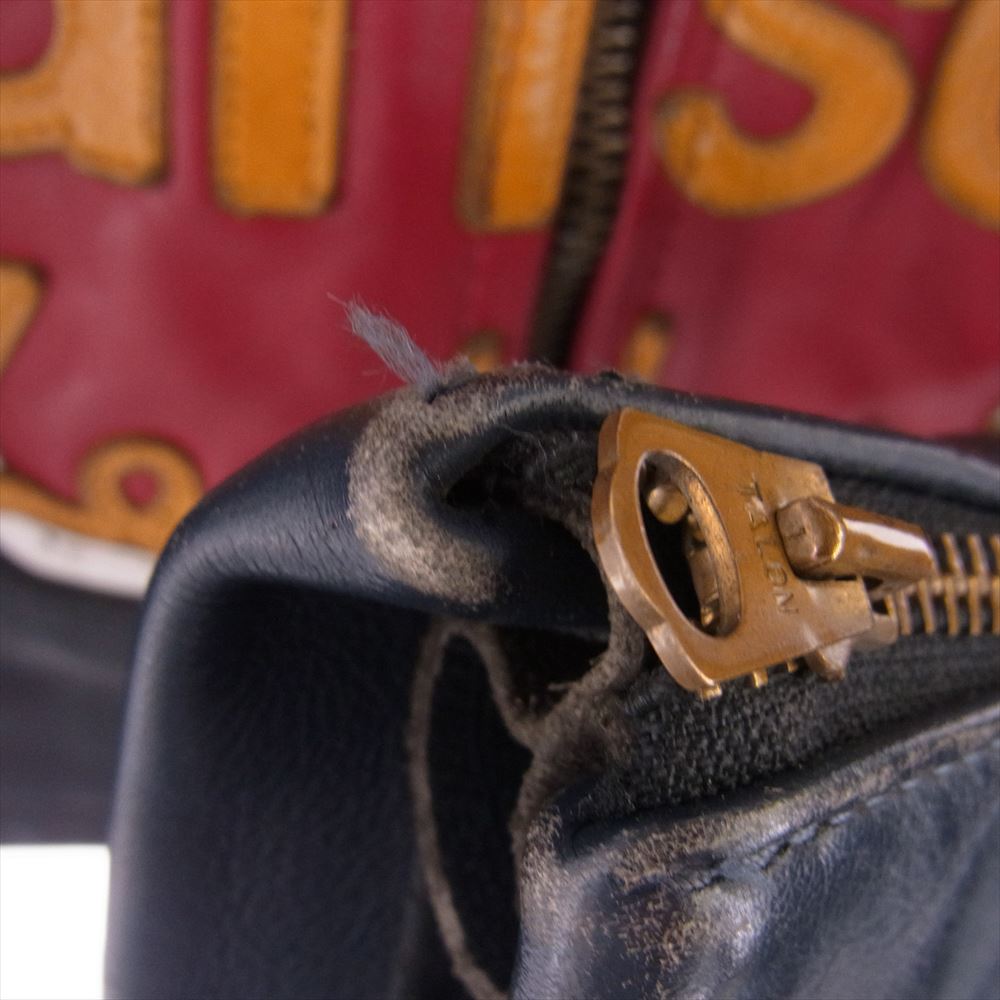 VANSON バンソン ONE STAR ワンスター レザー シングル ライダース ジャケット ブラック系 レッド系 38【中古】