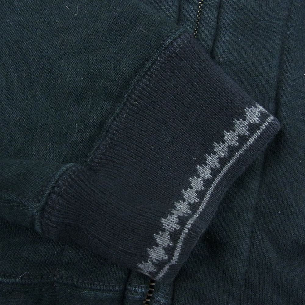 R.J.B アールジェイビー 胸ロゴ刺繍 フルジップ スウェット パーカー ブラック系 40【中古】