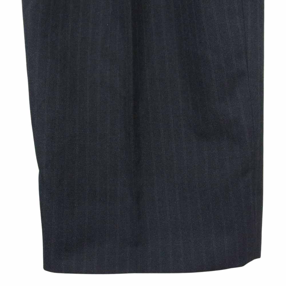 COMME des GARCONS HOMME コムデギャルソンオム 23SS HK-P004 E/R HERRINGBONE STRIPE エステルラミー ヘリンボーン ストライプ 2タック スラックスパンツ ブラック系 S【中古】