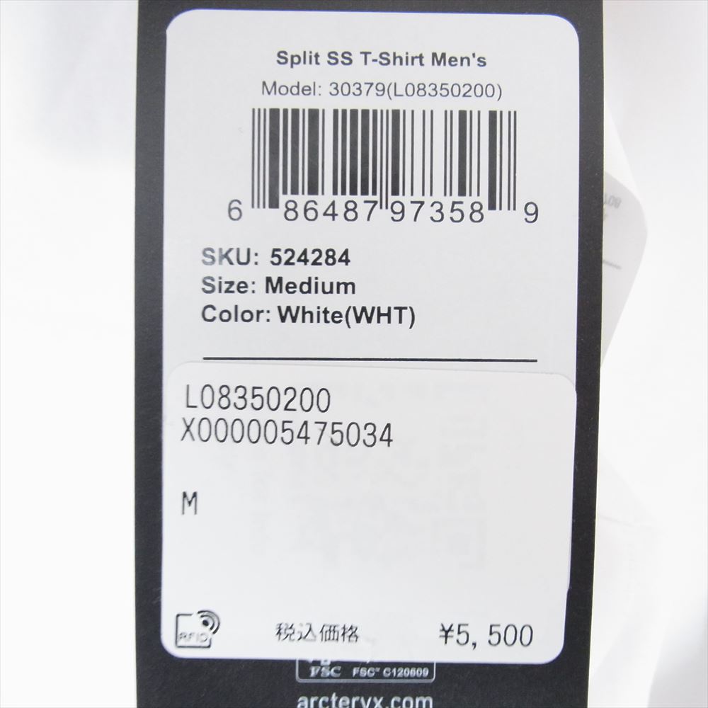 ARC'TERYX アークテリクス 30379 M Split SS T-Shirt ロゴプリント Tシャツ ホワイト系 M【新古品】【未使用】【中古】