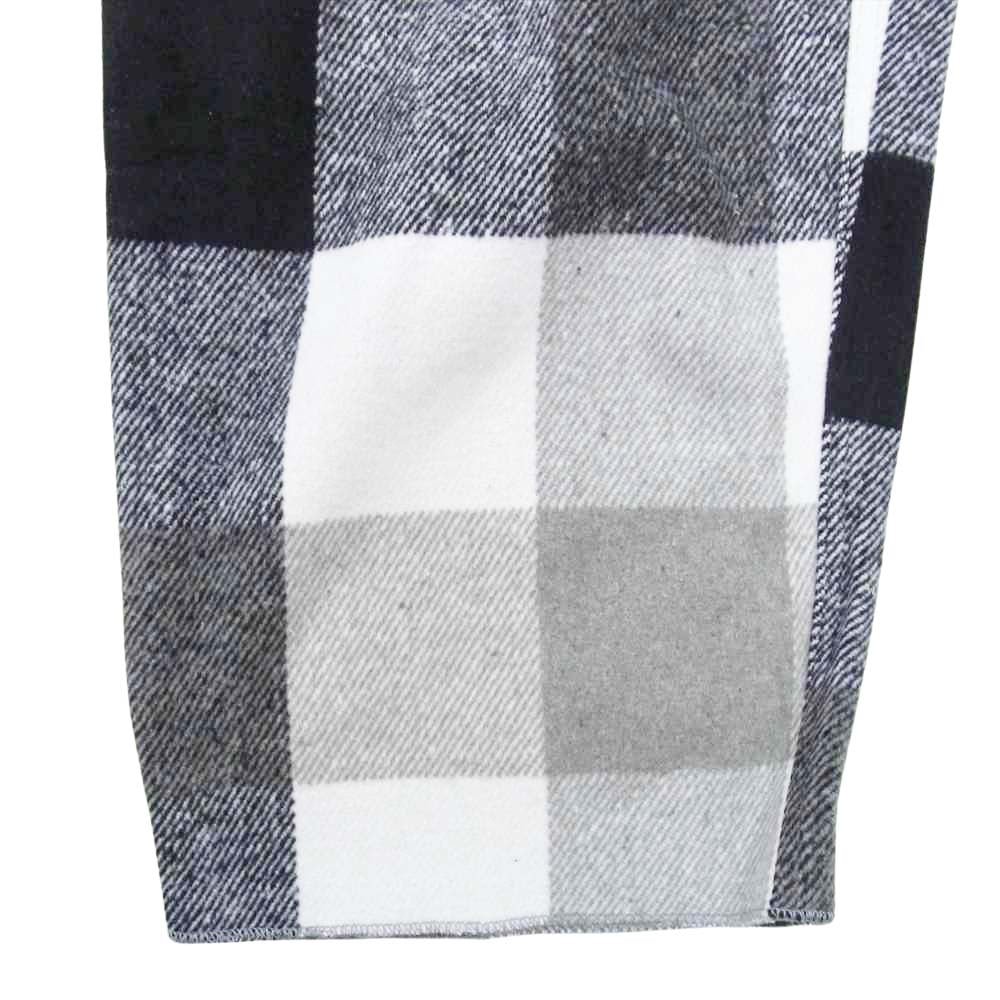 ウェンズデイ wzd-S4-3014 RELAX EASY BLOCK CHECK WOOL PANTS リラックス イージー ブロック チェック ウール パンツ ブラック系 L【美品】【中古】