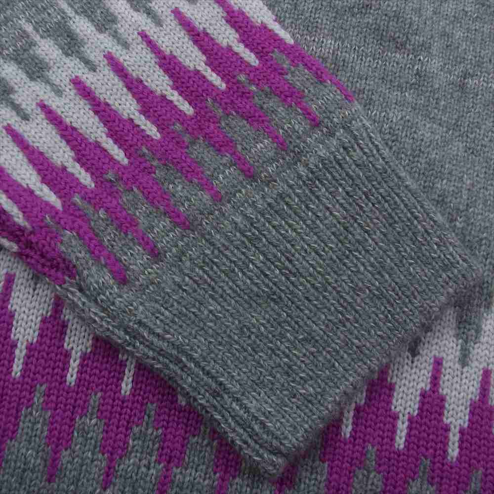 クオン 143KN022700 Zig Zag Sweater ジグザグウール プルオーバー クルーネック セーター グレー系 L【極上美品】【中古】