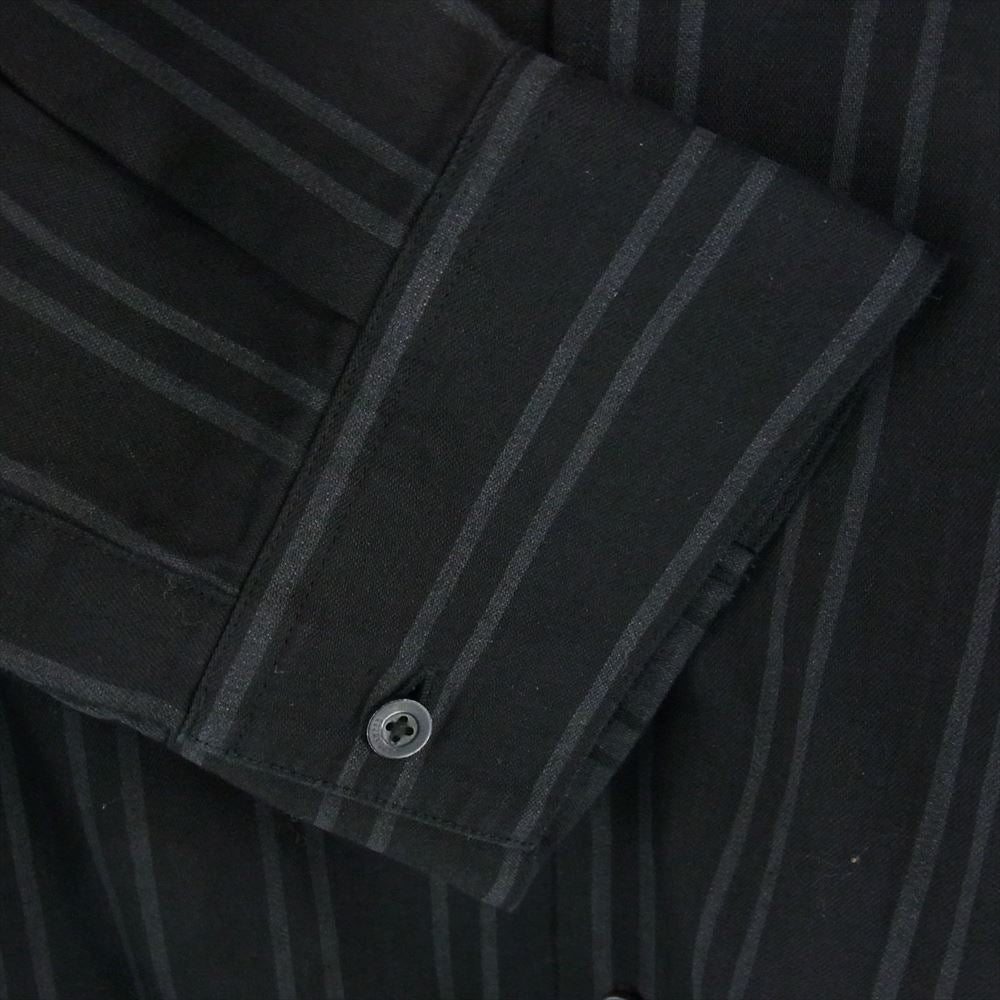 MINEDENIM マインデニム MND-NHW003-96-382 N.HOOLYWOOD BD.Discharge Stripe NHW SH エヌハリウッド ストライプ シャツ ブラック系 グレー系 38【極上美品】【中古】