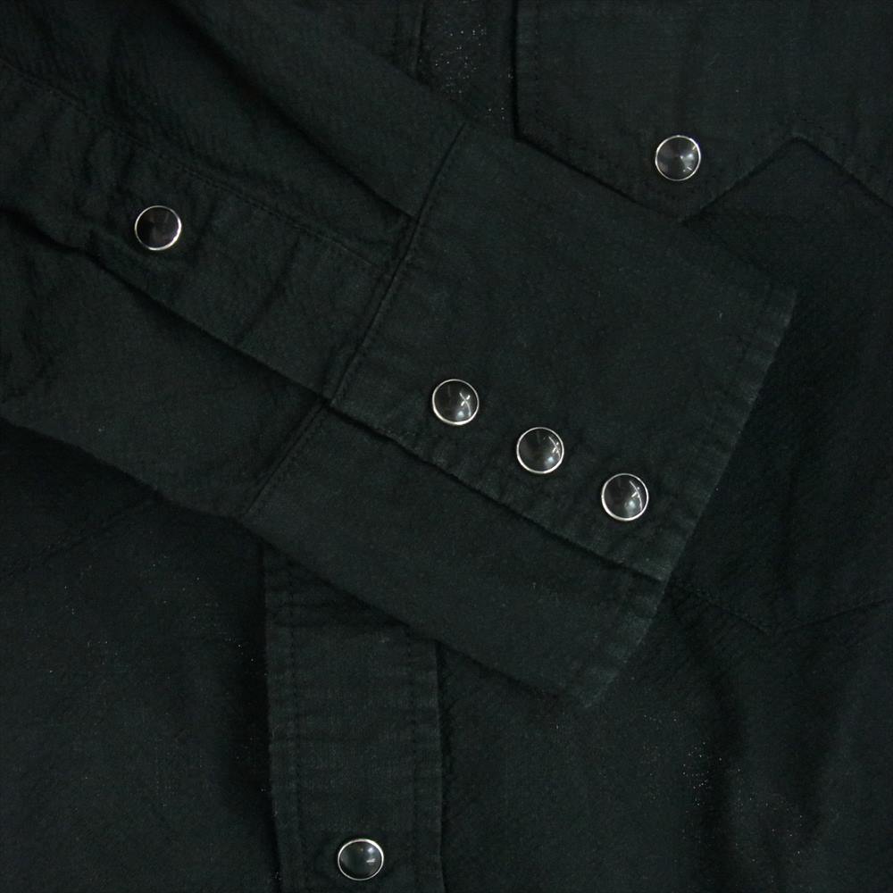HYSTERIC GLAMOUR ヒステリックグラマー 02171AH15 × 野口強 RABBIT LUCK 刺? ウエスタンシャツ ブラック系 S【中古】