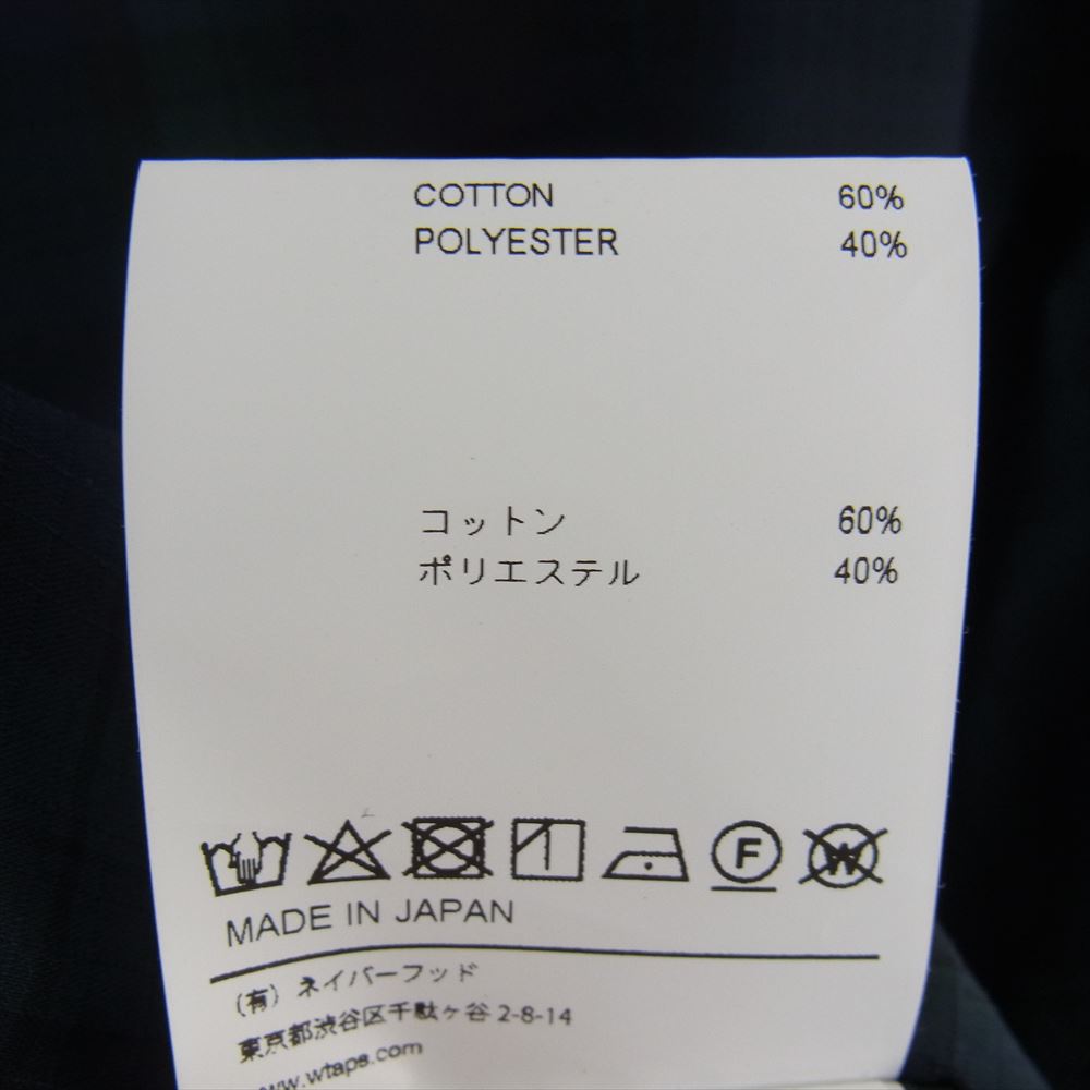 WTAPS ダブルタップス 21SS 211TQDT-SHM03 UNION 01 SHIRT チェック シャツ 半袖 ネイビー系 グリーン系 ブラック系 X 03【中古】