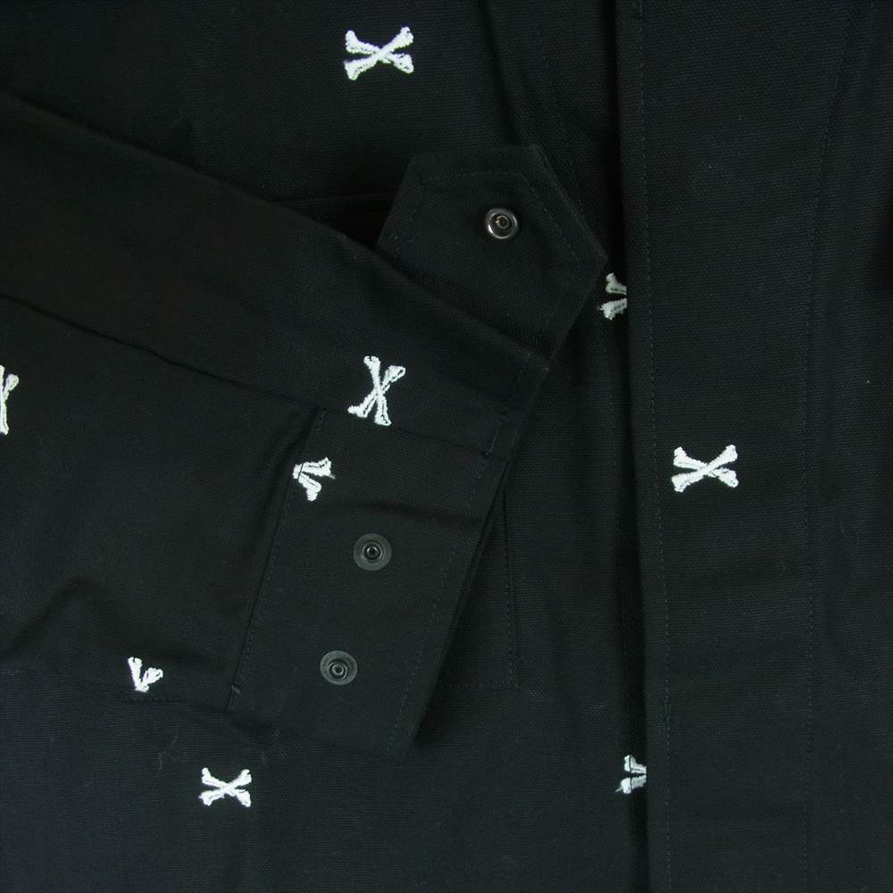 WTAPS ダブルタップス 22AW 221WVDT-SHM02 JUNGLE 01 LS ボーン 刺繍 シャツ ジャケット 日本製 ブラック系 03【美品】【中古】