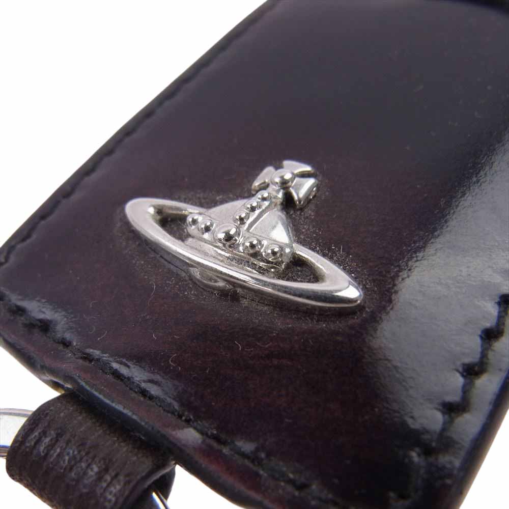 Vivienne Westwood ヴィヴィアンウエストウッド ADVAN アドヴァン レザー オーブ キーホルダー ダークブラウン系 シルバー系【中古】