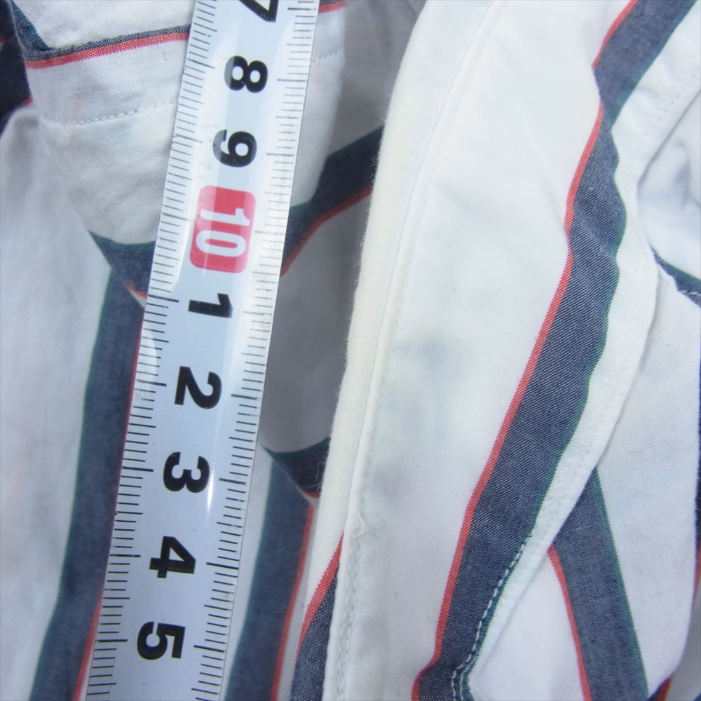トム ブラウン ボタンダウン コットン ストライプ 長袖 シャツ ホワイト系 00【中古】
