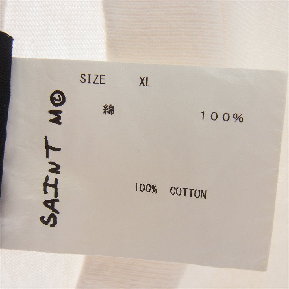 SAINT MICHAEL セントマイケル 21SS SM-S21-0000-001 SS TEE door ドアモチーフ シャツ 半袖 プリント Tシャツ オフホワイト系 XL【中古】