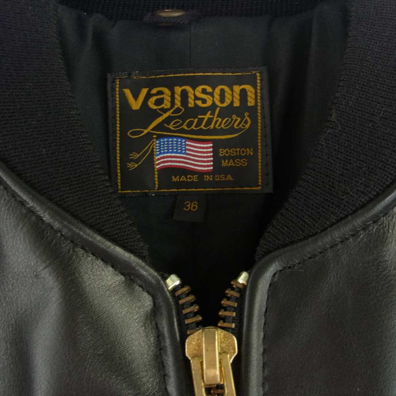 バンソン　vanson　TJ レザージャケット画像のとおり左袖リブに破れあり