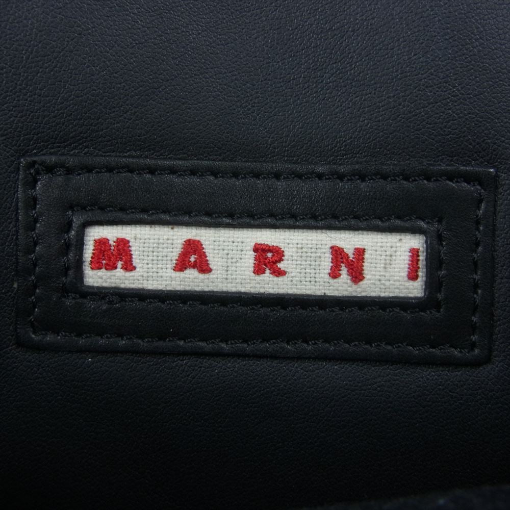 MARNI マルニ サイド ジップ レザー トート バッグ ブラック系【中古】