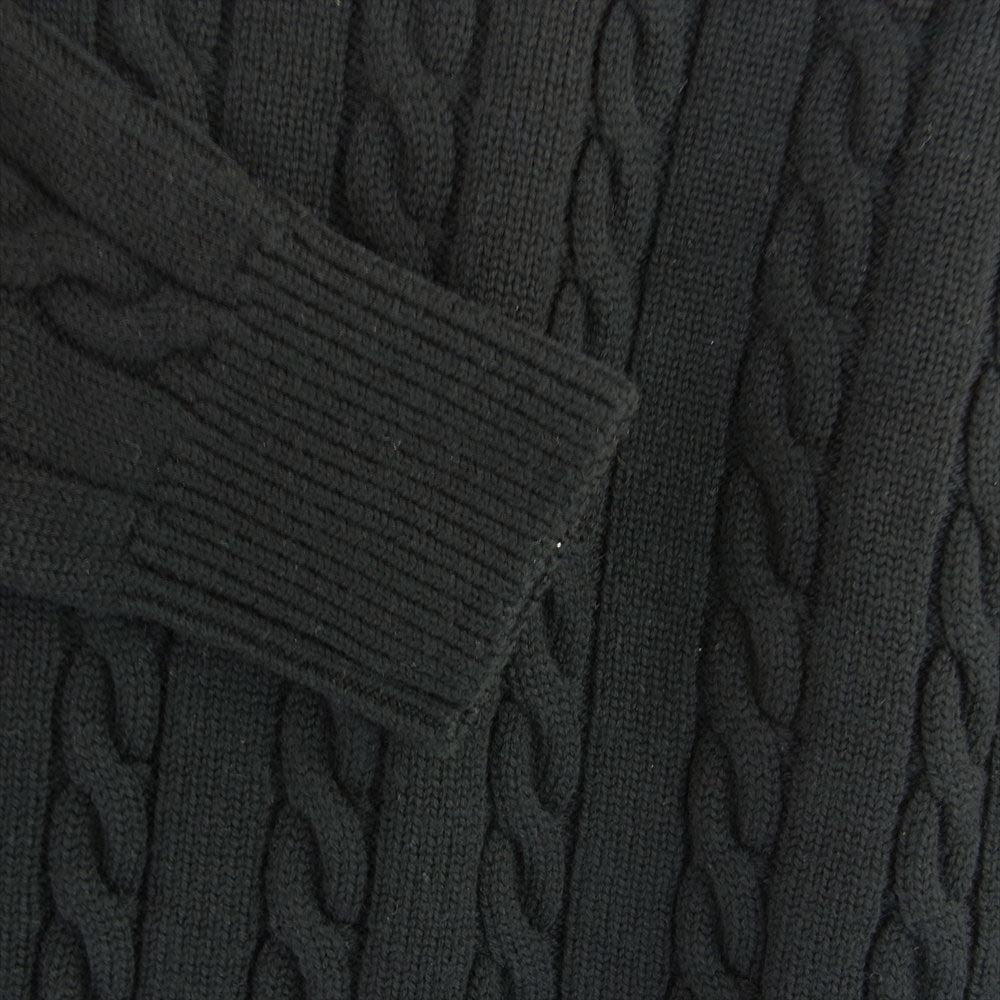 1piu1uguale3 ウノピュウノウグァーレトレ MRK136 CASHWOOL CABLE CREW ケーブル ウール ニット ブラック系 4(M)【美品】【中古】
