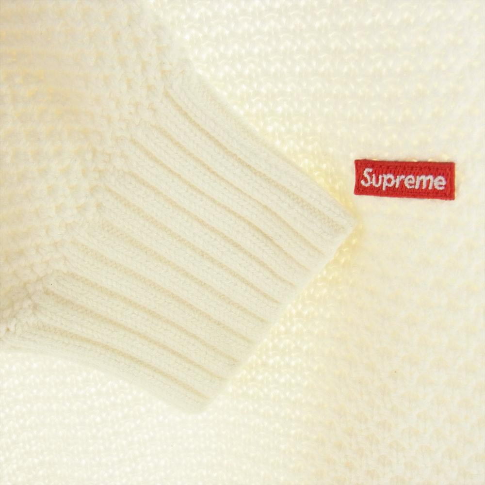 Supreme シュプリーム 20AW Textured Small Box Sweater テクスチャード スモール ボックスロゴ ニット セーター ホワイト系 L【中古】