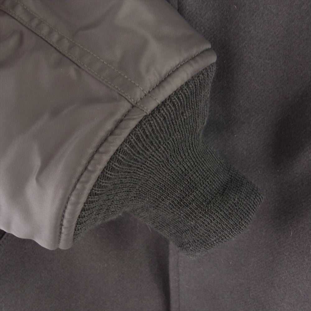 markaware マーカウェア 23AW A23C-17BL01C ORGANIC WOOL MELTON VARSITY JACKET オーガニック ウールメルトン バーシティ 袖切替 MA-1 スタジャン ジャケット ブルーグレー 1【極上美品】【中古】