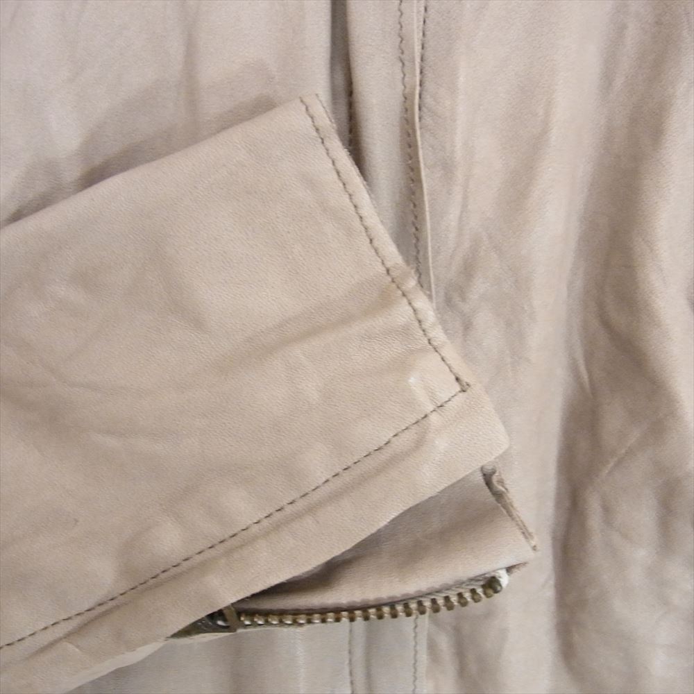 SISII シシ カウレザー ジップアップ シングルレザー ライダースジャケット ブラウン系 XL【中古】