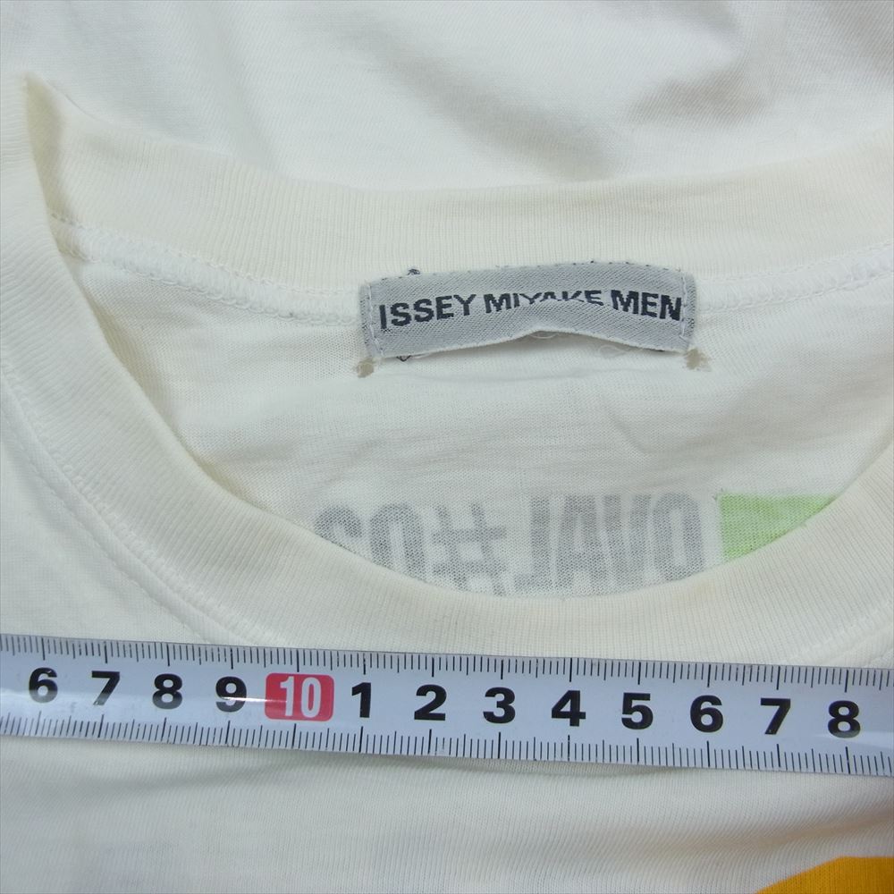 ISSEY MIYAKE イッセイミヤケ ME92JK002 バック プリント 半袖 Tシャツ ホワイト系 ライトグリーン系 F【中古】