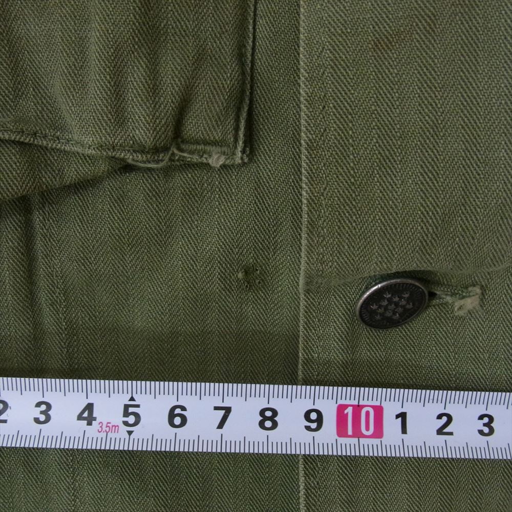 米軍 ヴィンテージ M43 HBT ジャケット ボタン カスタム カーキ系 サイズ表記無【中古】