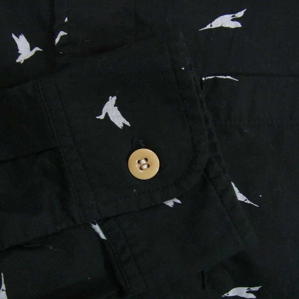 アンドファミリーズ SHL1708490 バードプリント 鳥 総柄 長袖 シャツ ブラック系 L【中古】