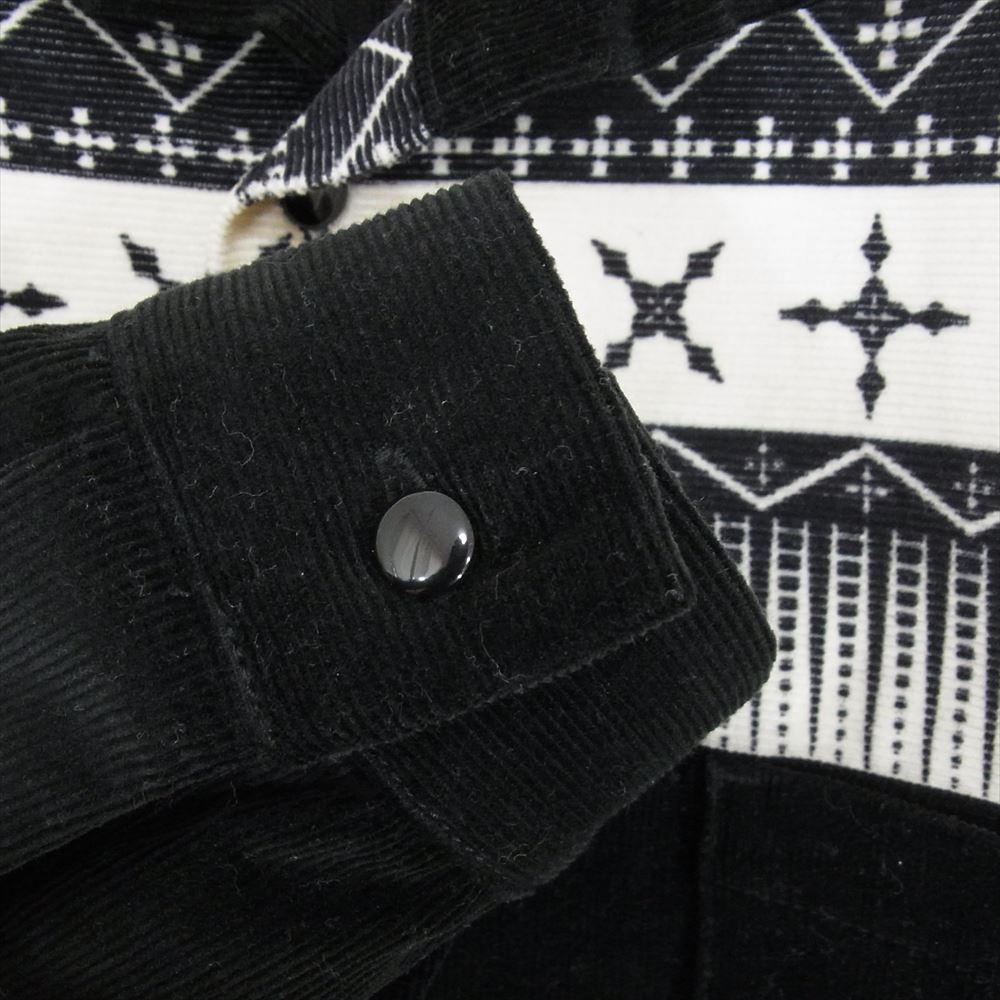 RATS ラッツ 09’RCS-0903 ネイティブ柄 プリント コーデュロイ オープンカラー 長袖 シャツ ブラック系 L【中古】