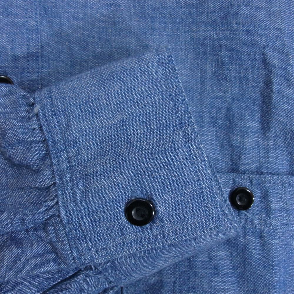 アプレッセ 23AW 23AAP-02-09M Washed Chambray Shirt ウォッシュド デニムシャンブレー 長袖 ワークシャツ ブルー系 2【新古品】【未使用】【中古】