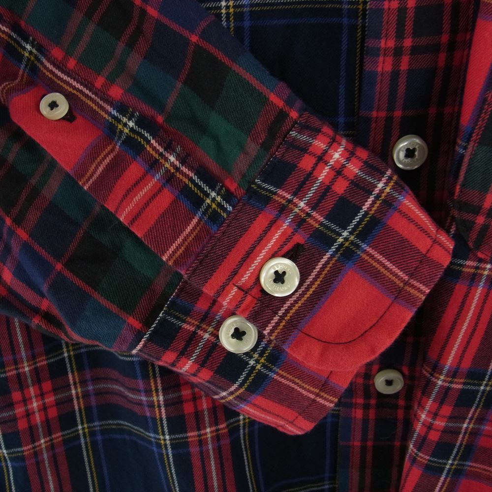 Brooks Brothers ブルックスブラザーズ マルチチェック ボタンダウン 長袖シャツ レッド系 L【中古】