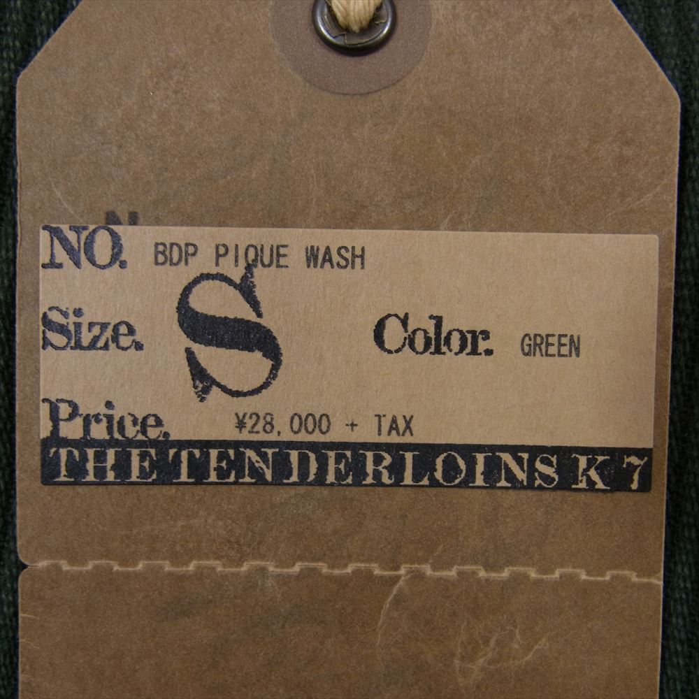 TENDERLOIN テンダーロイン T-BDP PIQUE WASH ウォッシュ加工 ピケ コットン ワークパンツ グリーン系 S【中古】