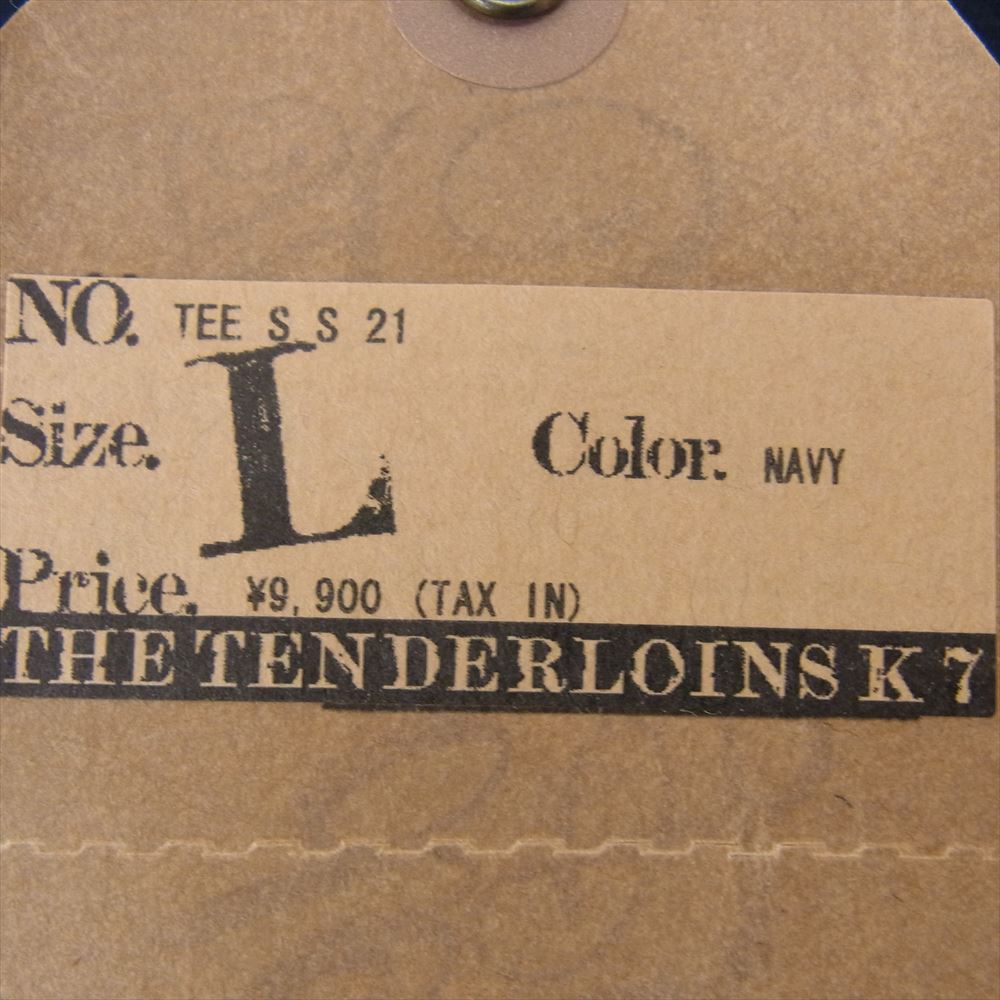 TENDERLOIN テンダーロイン TEE S.S 21 プリント 半袖 Tシャツ ネイビー系 L【中古】