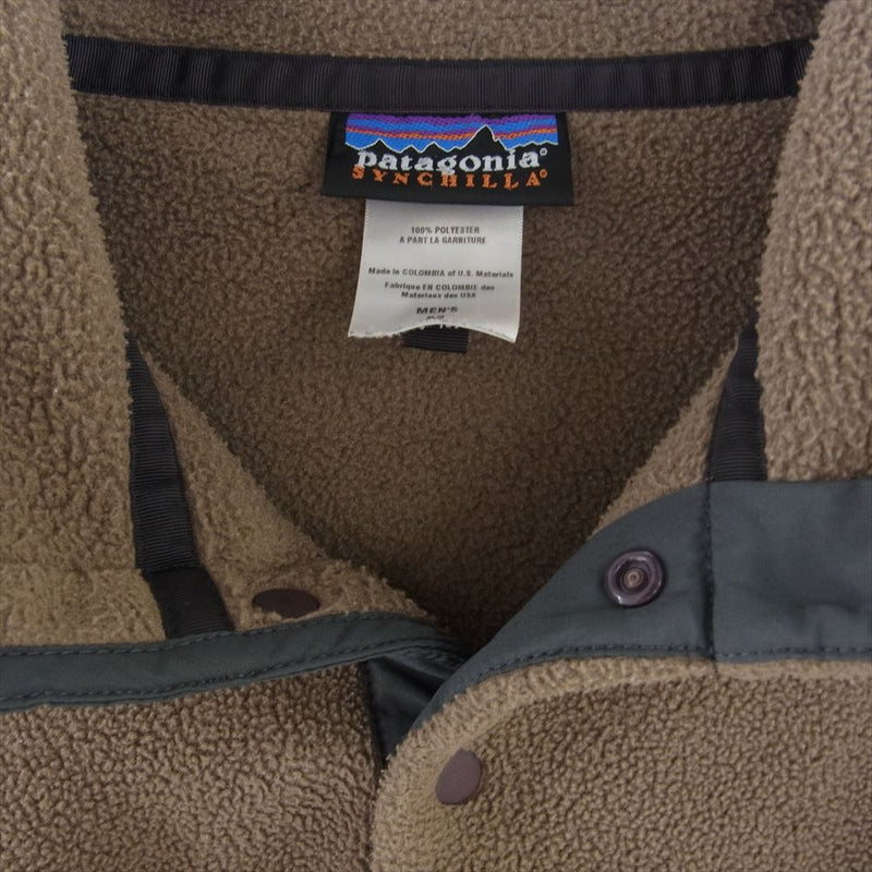 patagonia パタゴニア 07AW 25450F7 07年製 USA製 SYNCHILLA シンチラ スナップT フリース ジャケット カーキ系  M【中古】