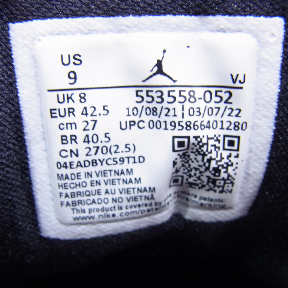 NIKE AIR JORDAN ナイキ ジョーダン 553558-052 1 Low Shadow Toe 1 ロー シャドウトゥー ローカット スニーカー ブラック系 グレー系 27cm【中古】