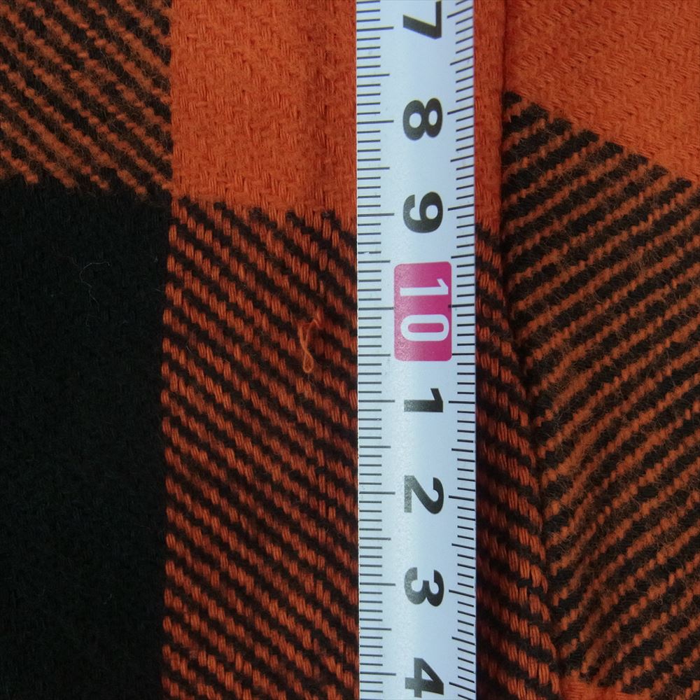 DESCENDANT ディセンダント 191TQDS-JKM02 CLAIRTON SHIRT JACKET 裏地キルティング バッファーロー チェック シャツ ジャケット オレンジ系 ブラック系 1【中古】