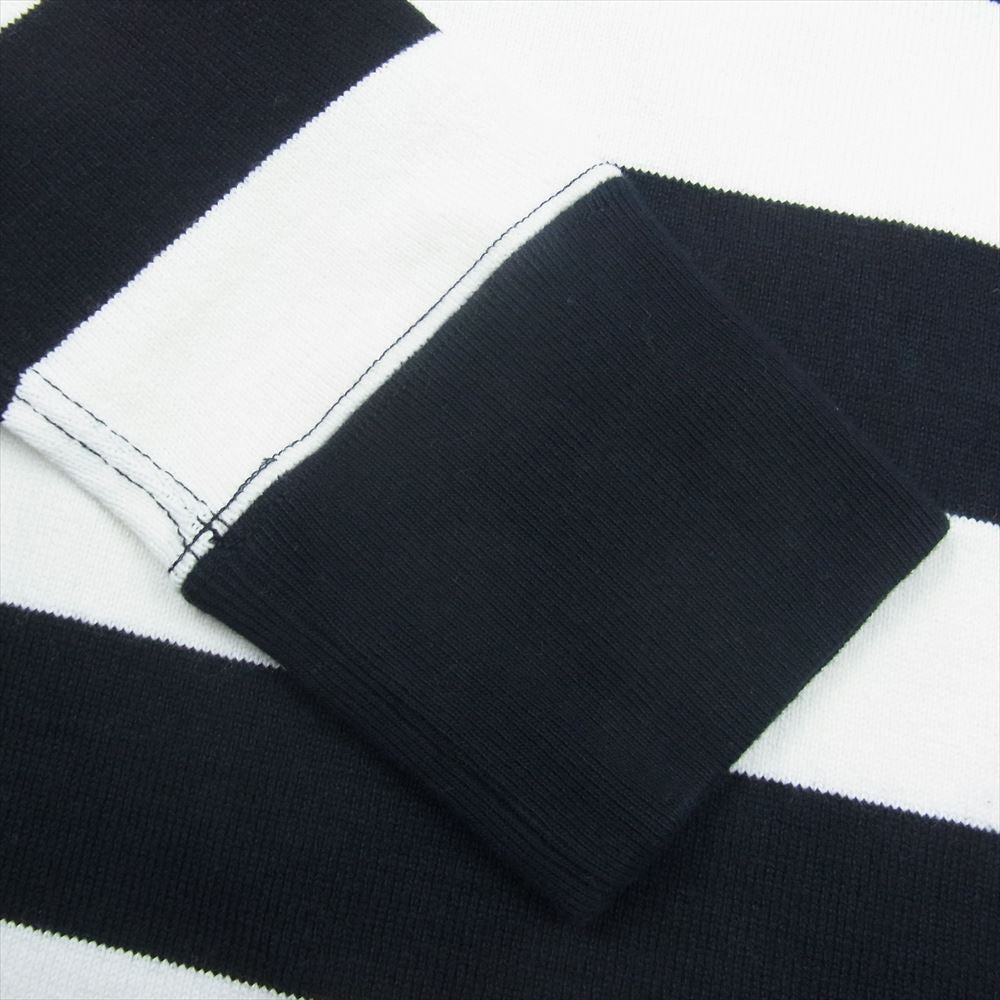 IRON HEART アイアンハート ヘビーウェイト ビッグボーダー 長袖 Tシャツ 白黒 ブラック系 ホワイト系 M【中古】