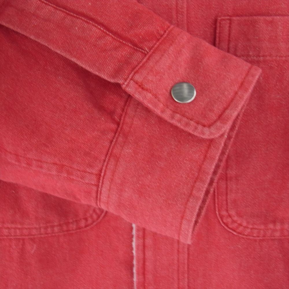 Supreme シュプリーム 18AW Sherpa Lined Denim Shirt バックロゴエンボス シェルパ 裏ボア フリースライニング デニム シャツ ジャケット レッド系 M【中古】