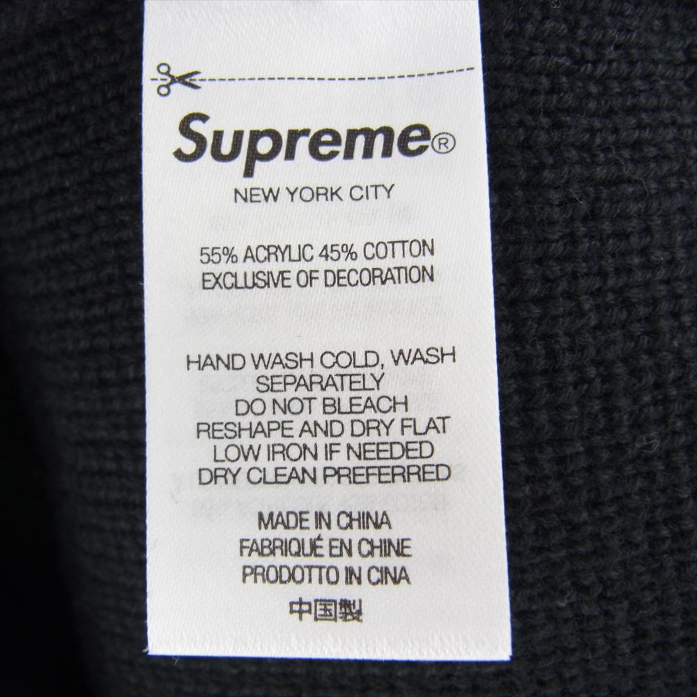 Supreme シュプリーム 21AW 2-Tone Hooded Sweater フーデッド プルオーバー ニット パーカー ブラック系 L【中古】