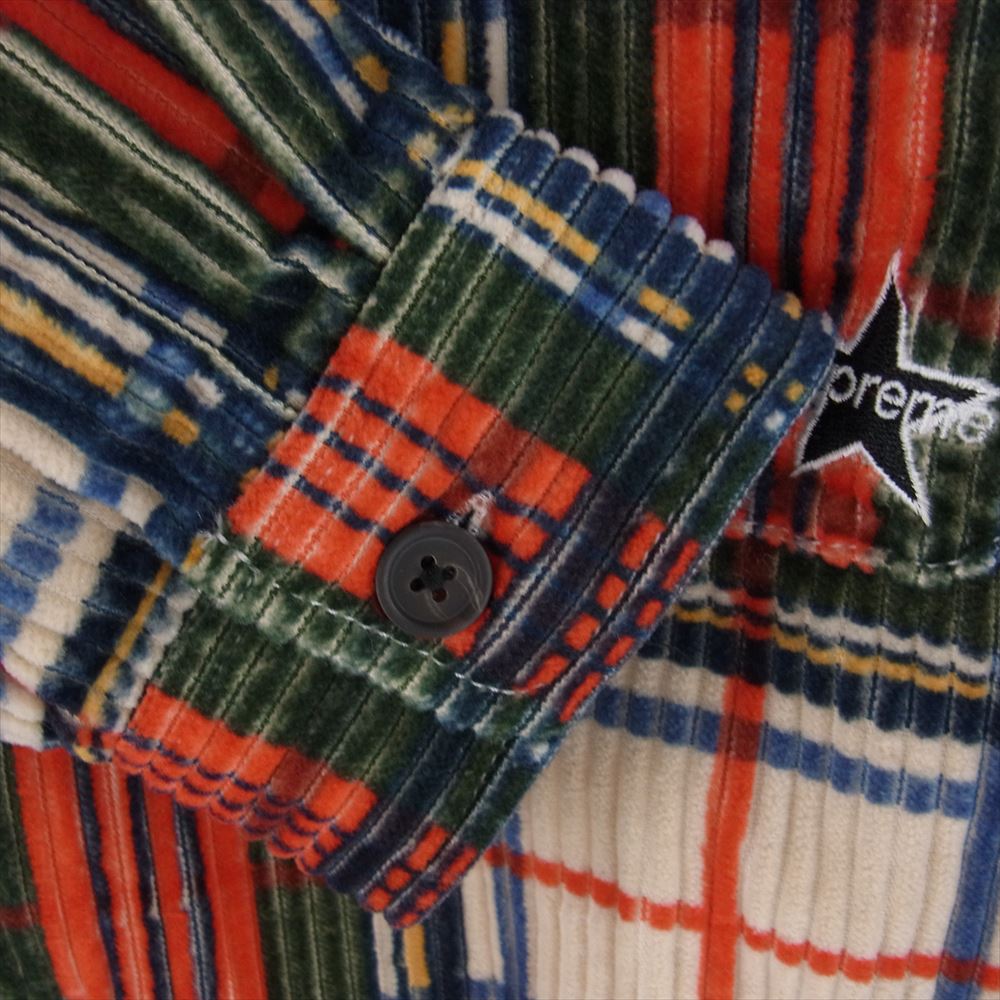 Supreme シュプリーム 22SS Corduroy Plaid Shirt コーデュロイ プレイド チェック 長袖 シャツ マルチカラー系 L【美品】【中古】